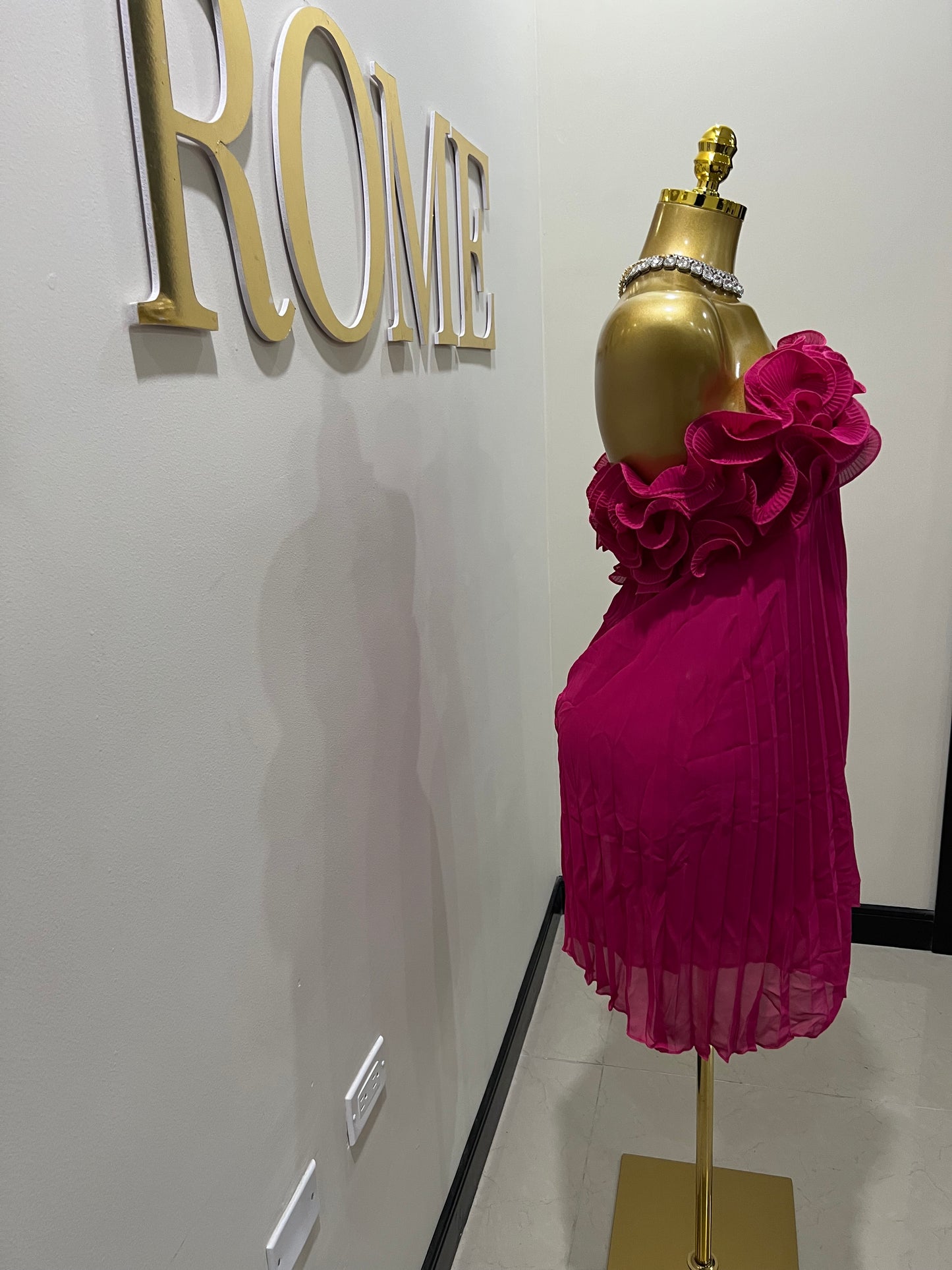 Lotus Ruffle Dress (Pink)