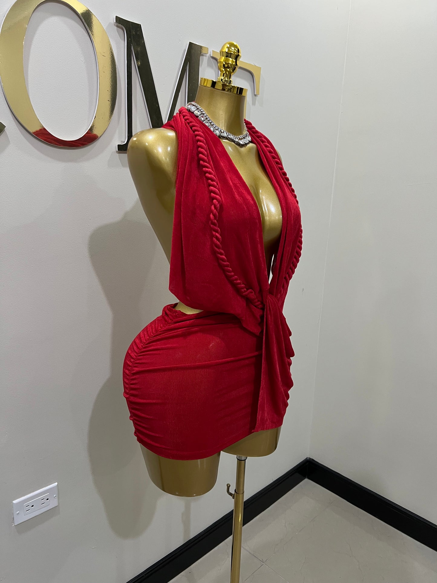 Cassie Rope Dress (Red)