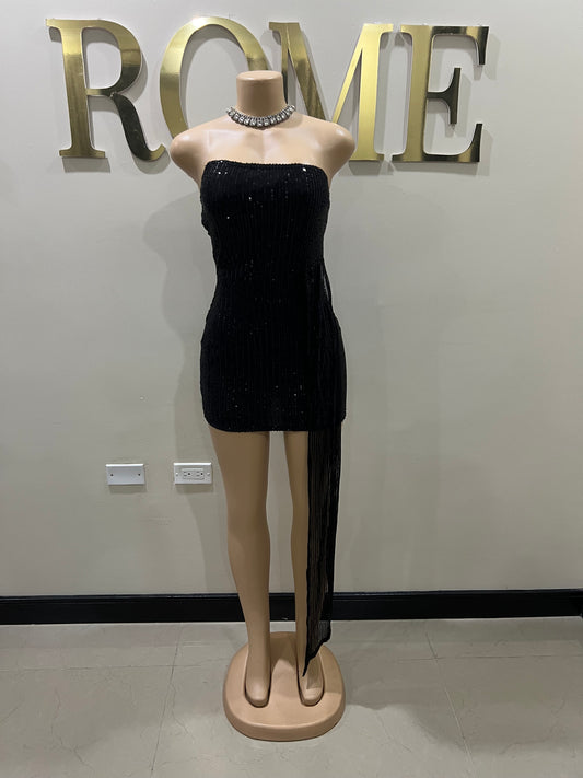 Tara Sequin Dress (Black)