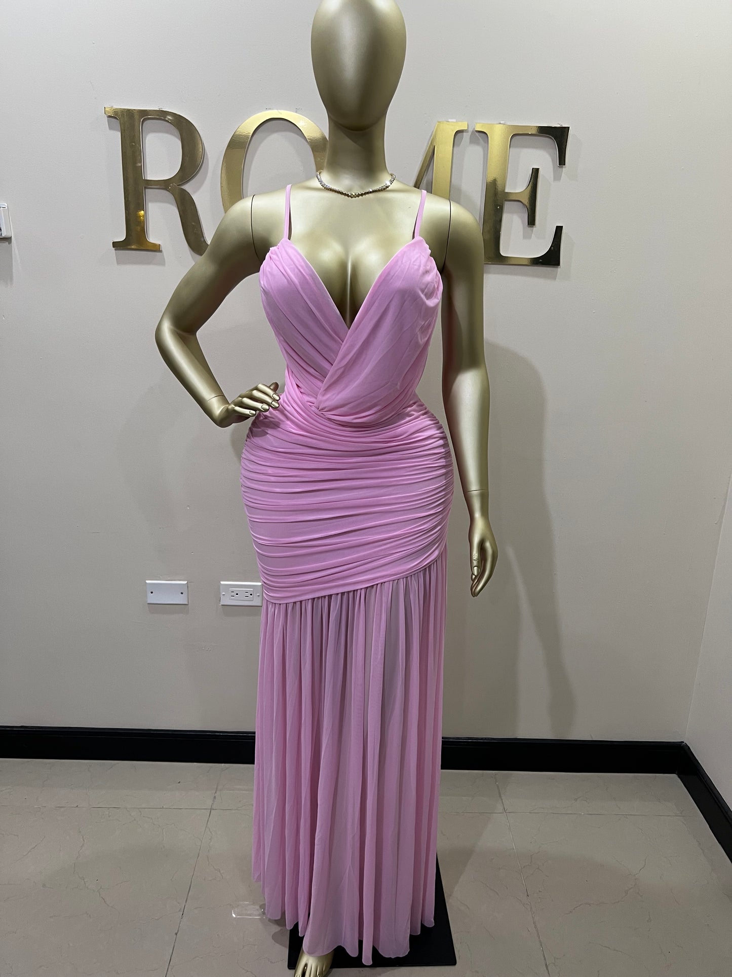 Michelle Celine Strap Dress (Pink)