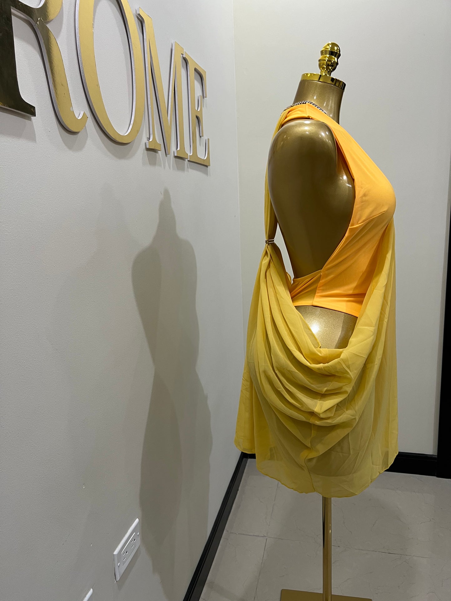 Asia Star Bodysuit Dress (Yellow)