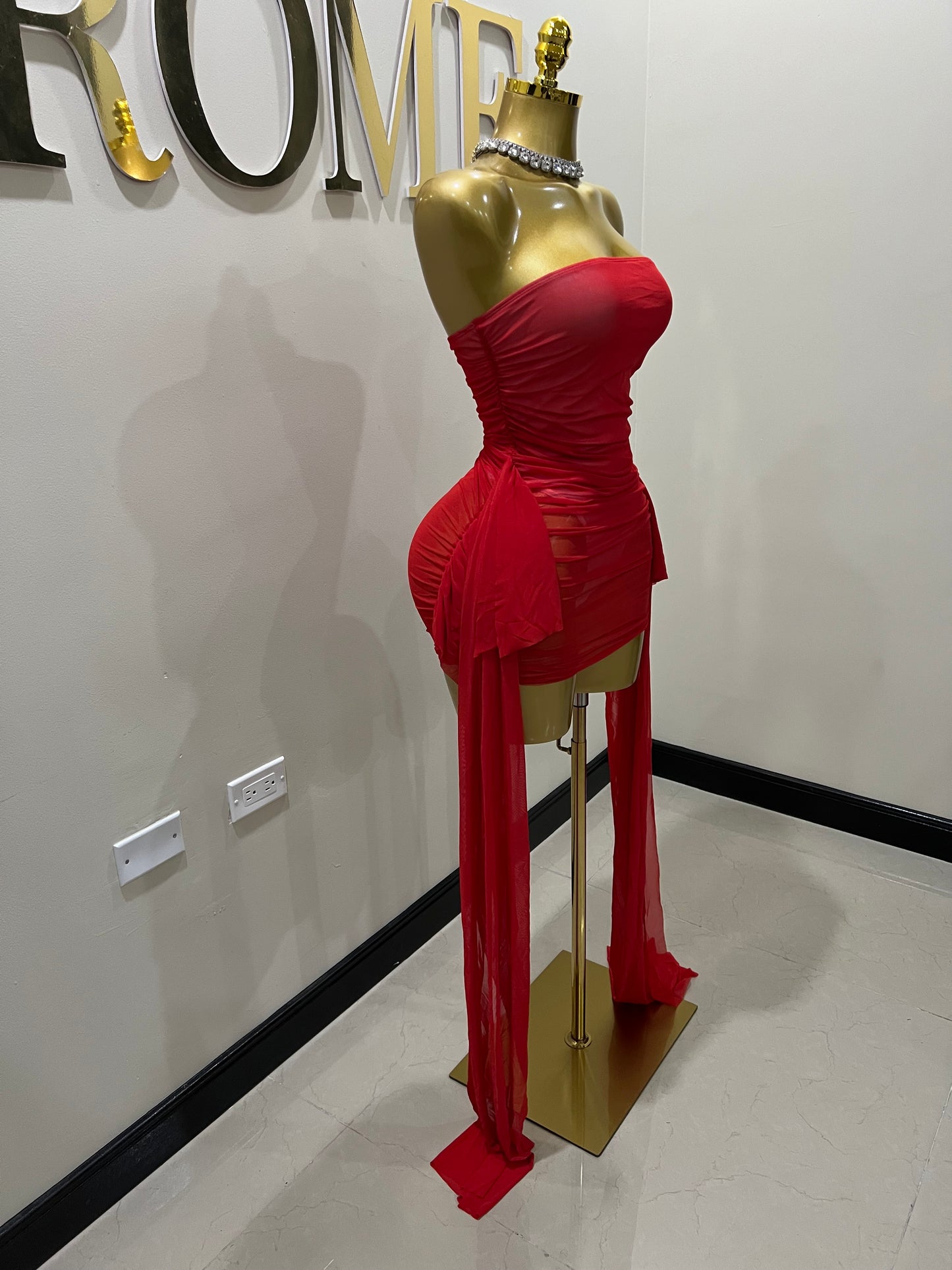 Asia Bodysuit Dress (Red)