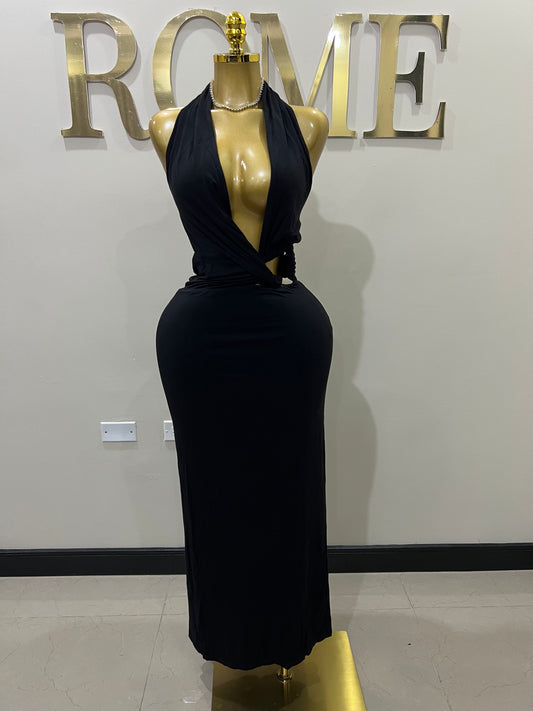 Deep Angle Dress (Black)