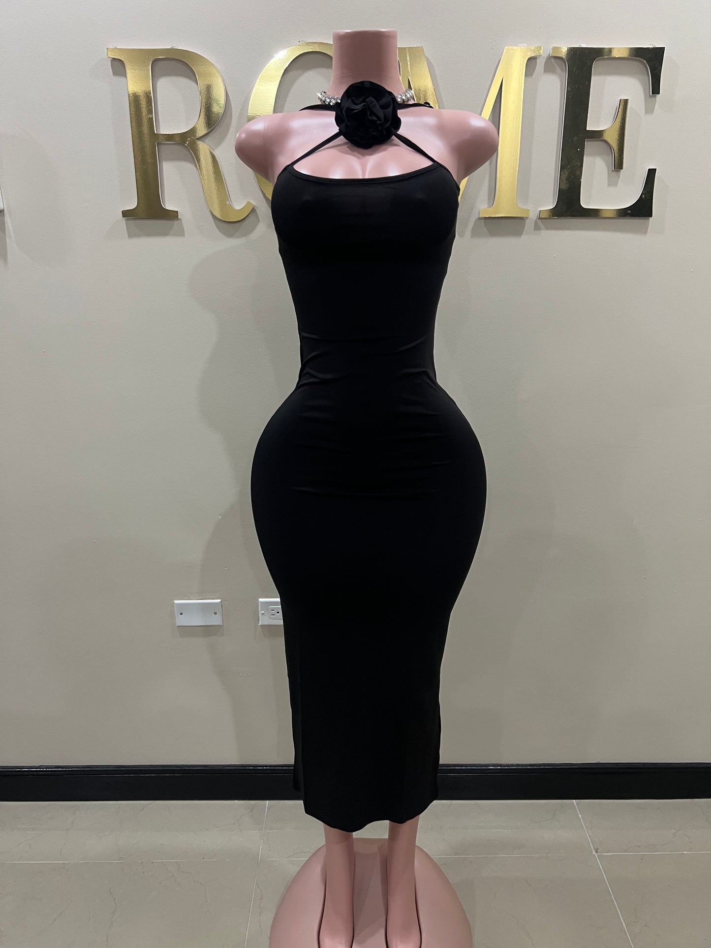 Rose Straight Dress (Black)