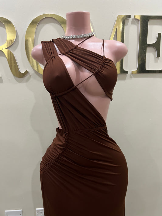 Amelia Giselle Dress (Brown)