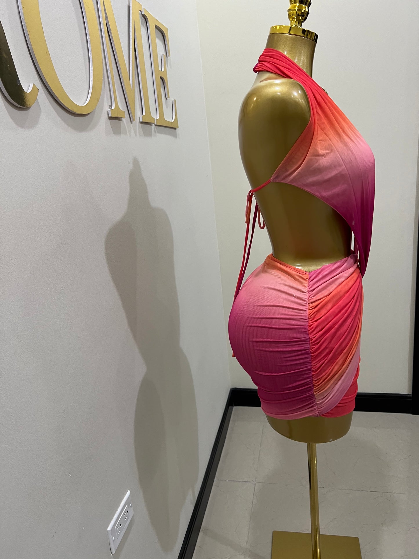 Asia Paradise Mesh Dress (Peach)