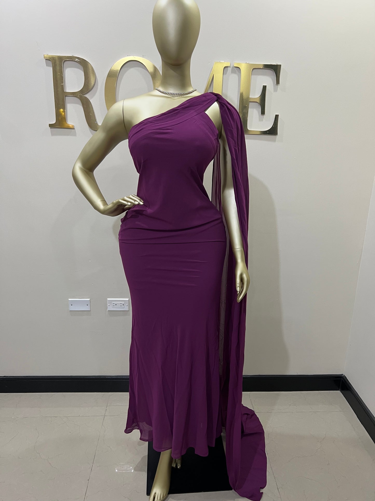 Isabella Chiffon Dress (Purple)