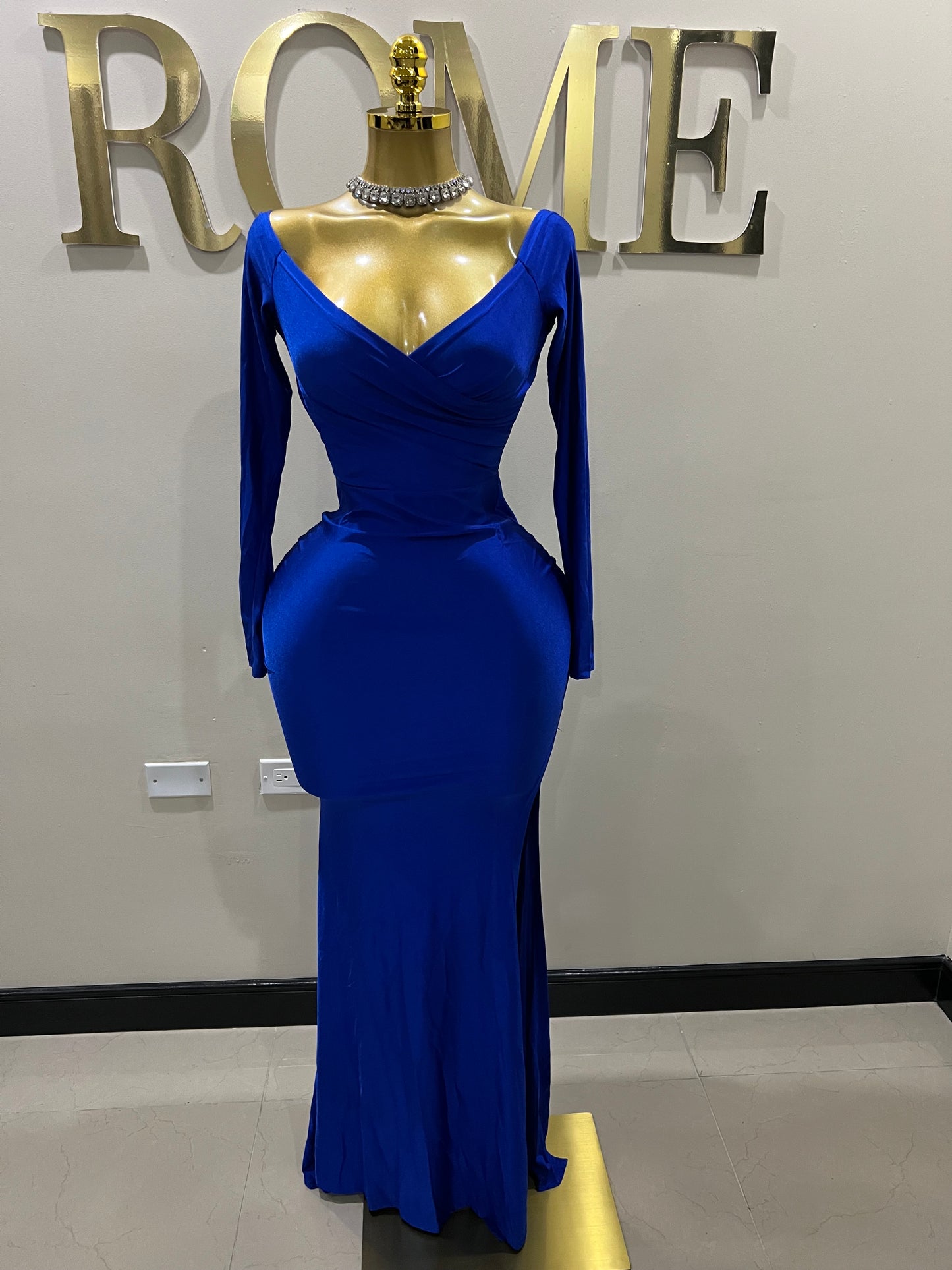 Kerry Long Sleeve Dress (Blue)