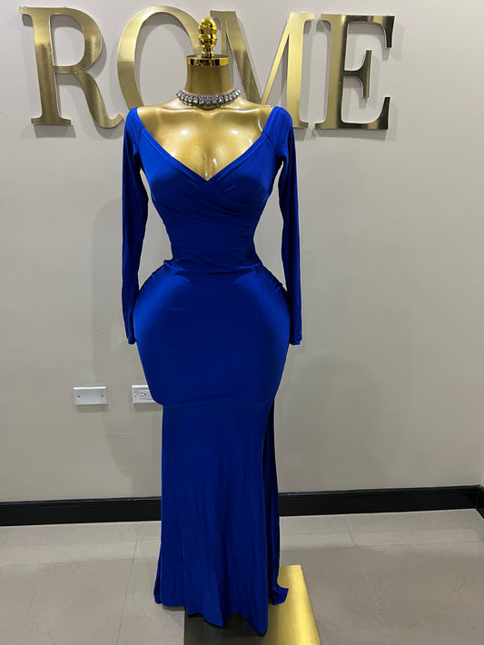 Kerry Long Sleeve Dress (Blue)