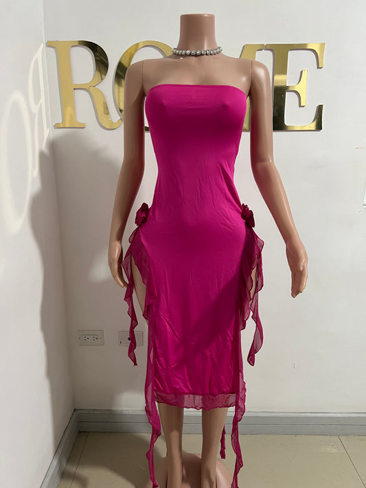 Rose Ruffle Dress (Pink)