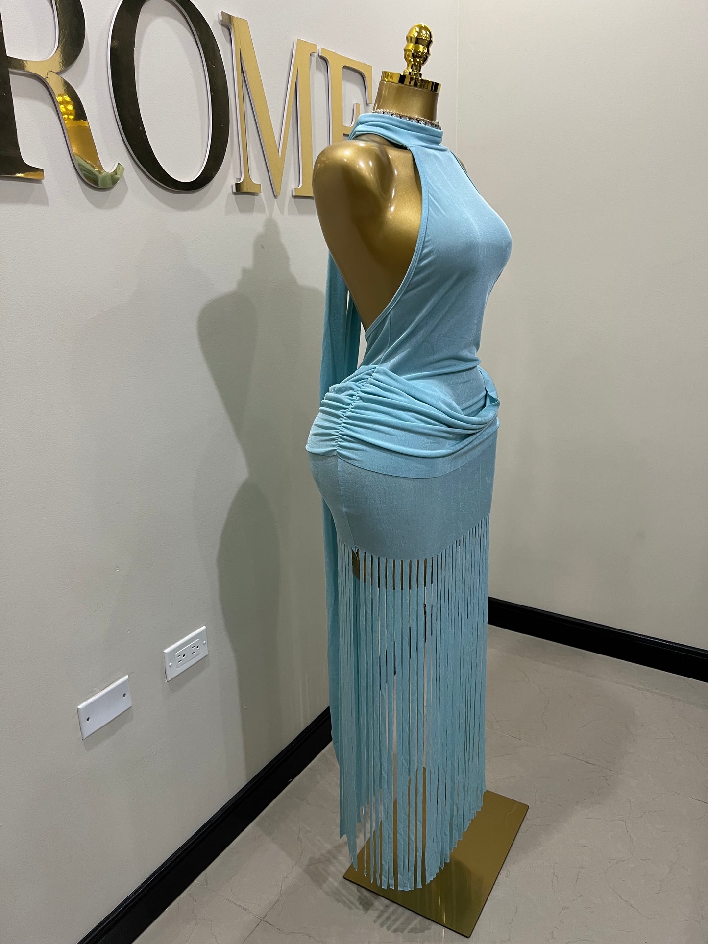 Alice Fringe Dress (Blue)