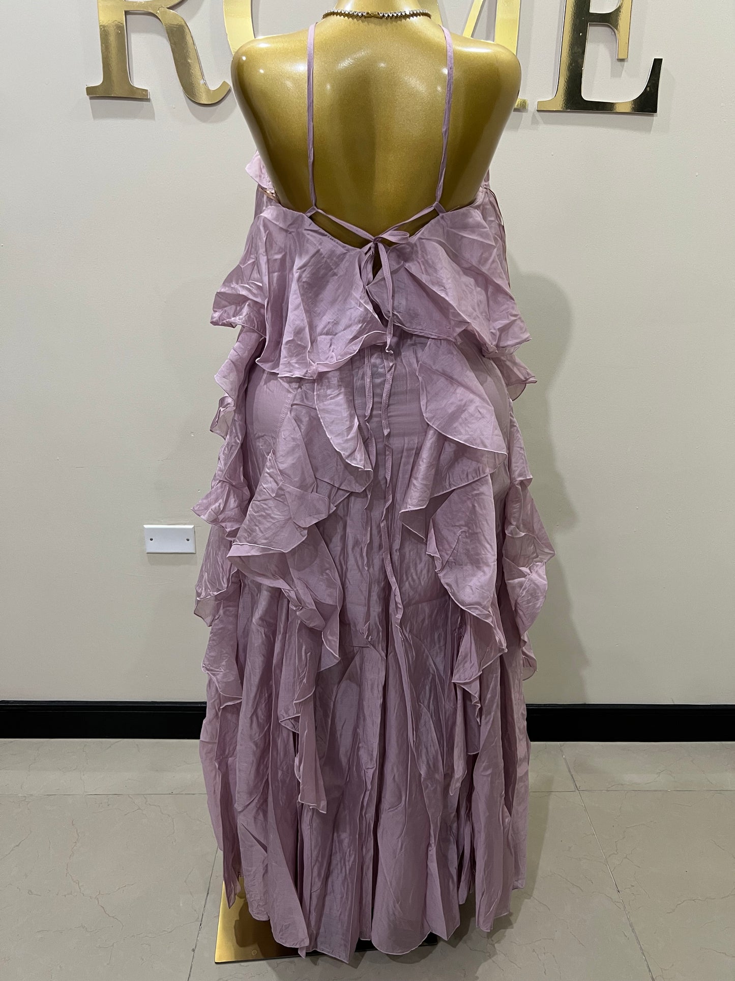Rumi Chen Ruffle Long Dress (Mauve)