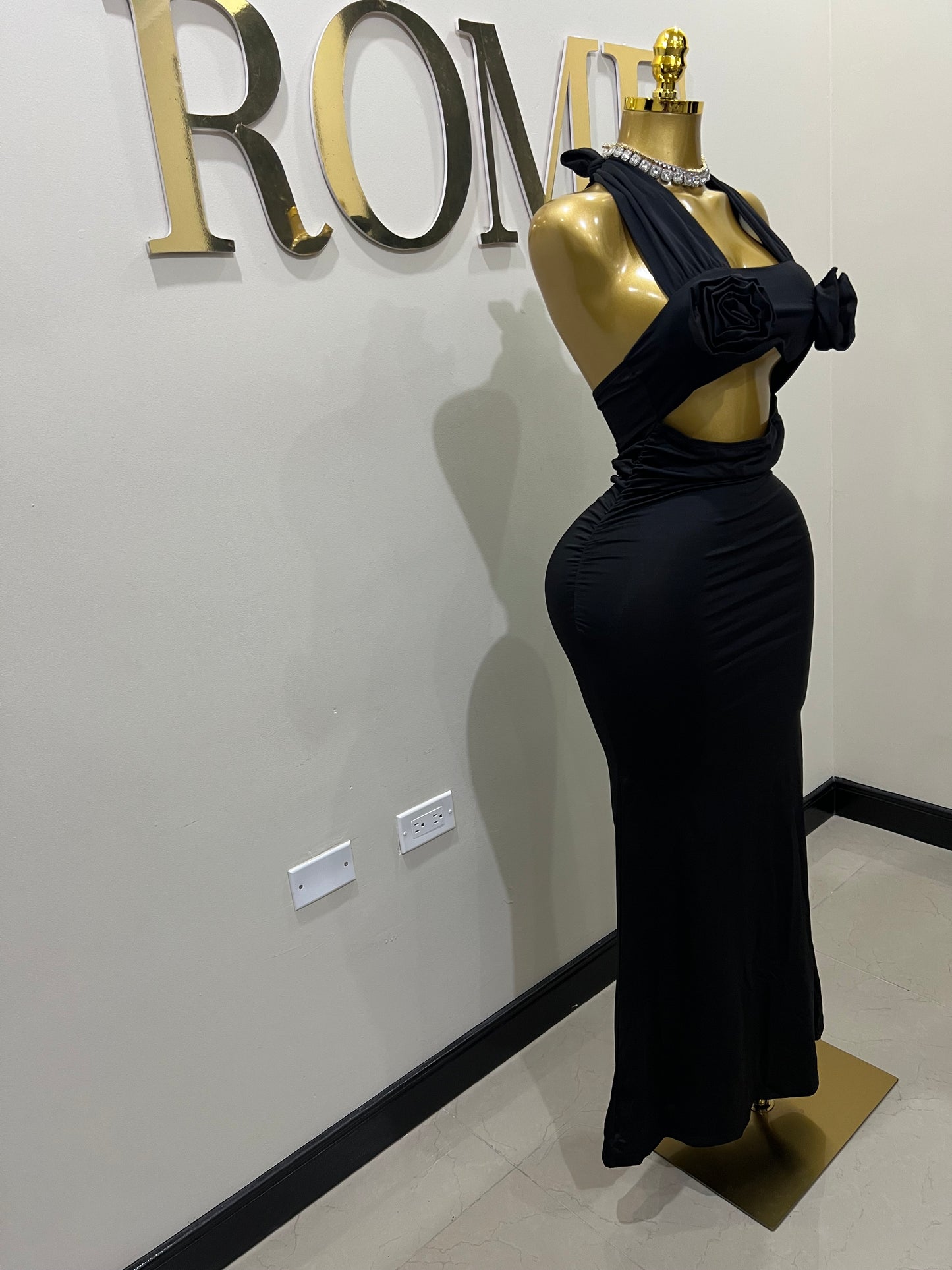 Samira Priscilla Rose Dress (Black)