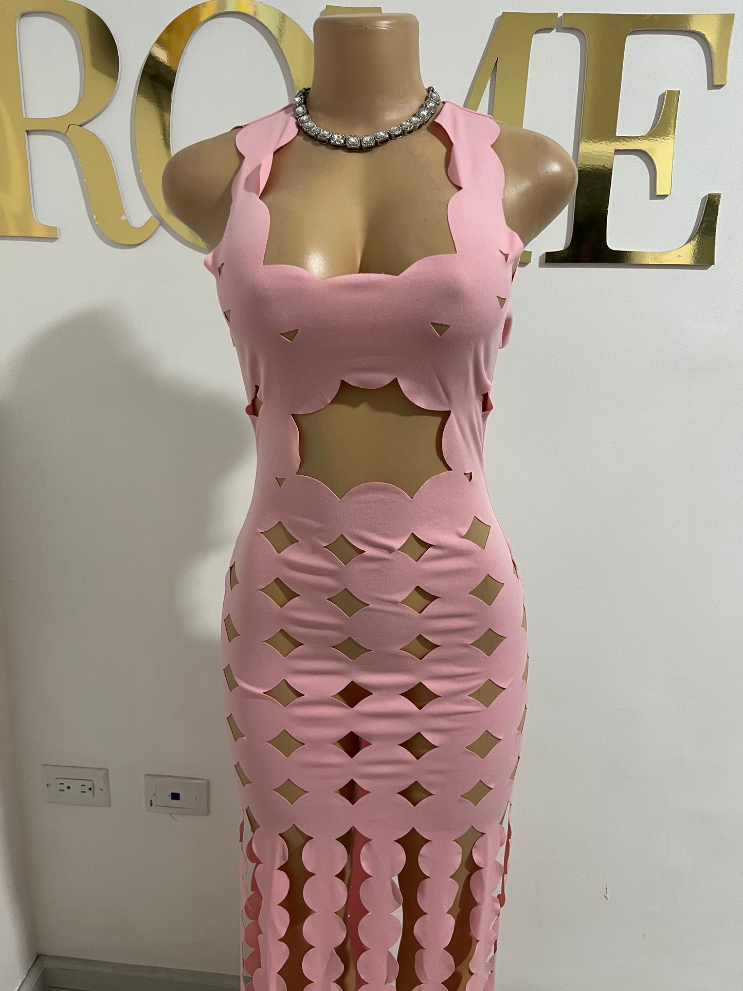 Tracy Cut Out Dress (Light Pink)