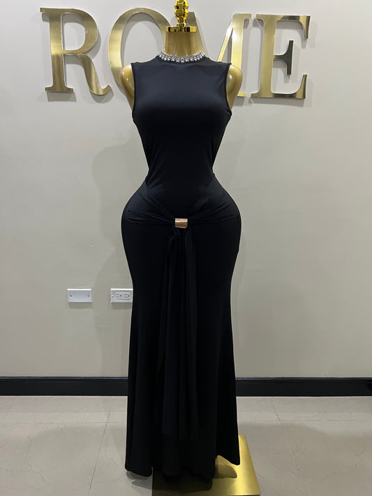 Hailey Backless Dress (Black)