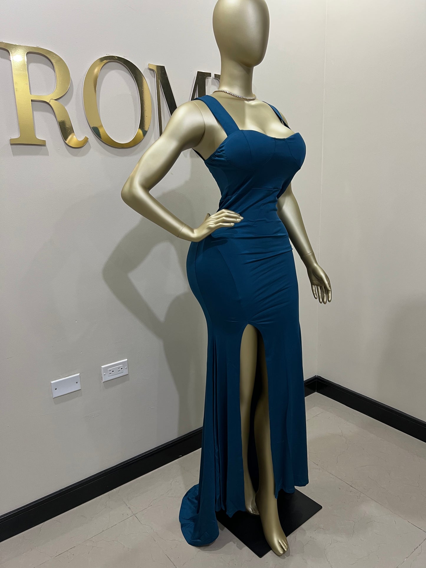Kerry Ann Train Dress (Blue)
