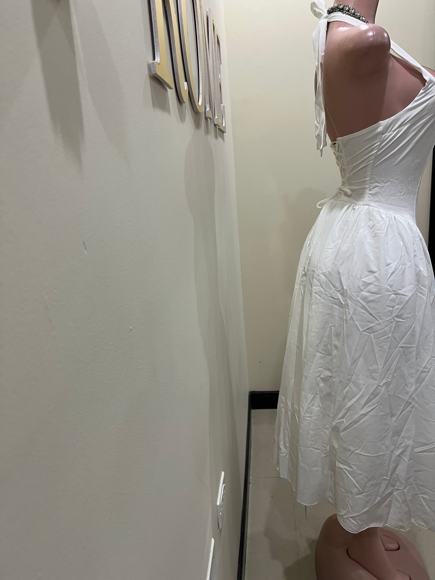 Diana Halter Dress (White)