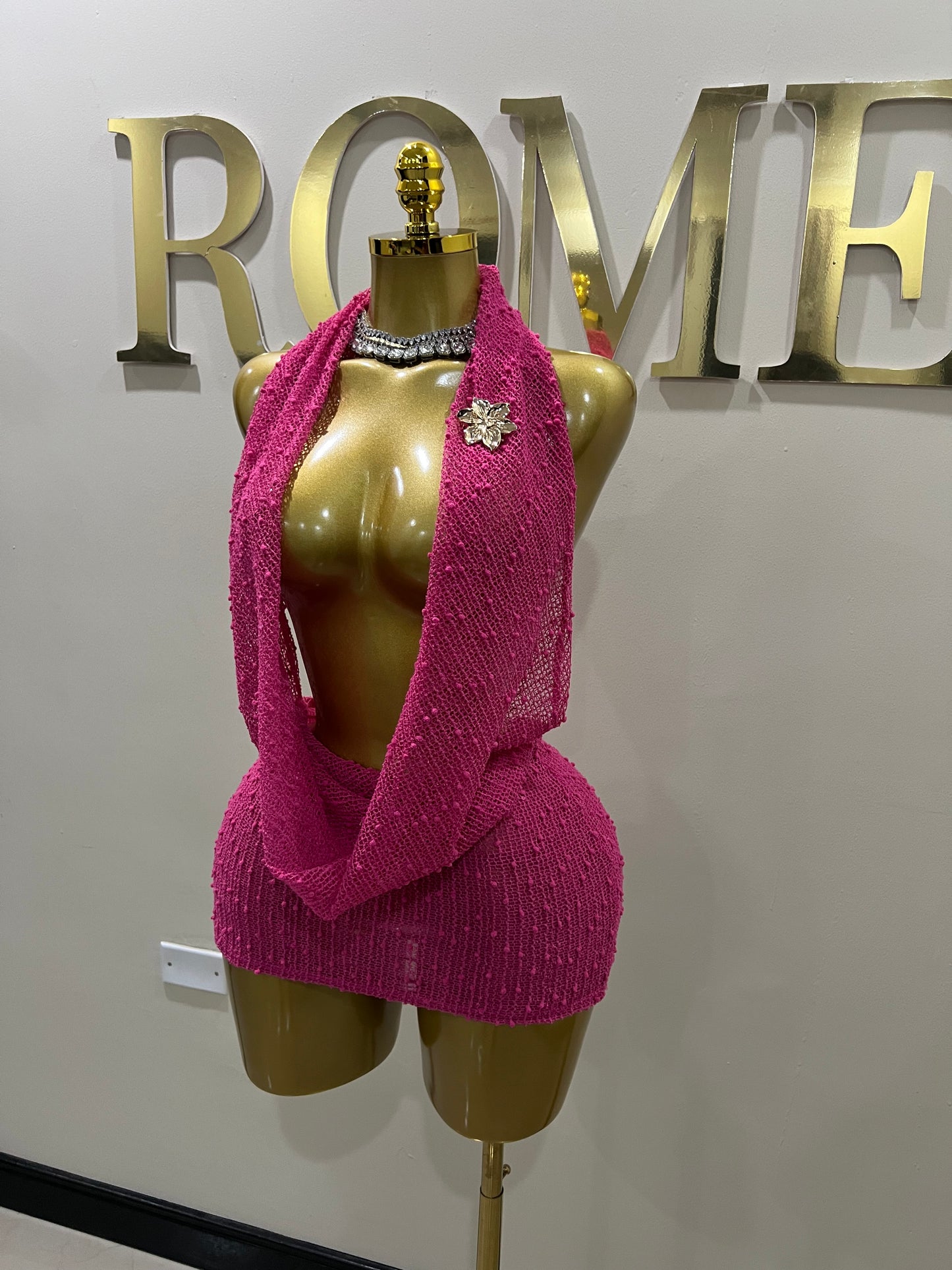 Cassie See Through Petal Dress (Pink)