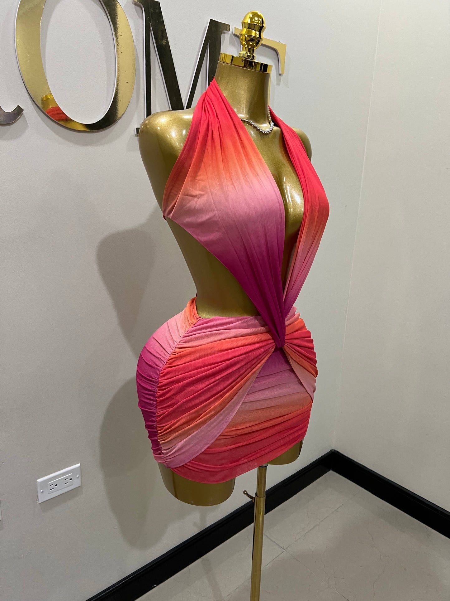 Asia Paradise Mesh Dress (Peach)