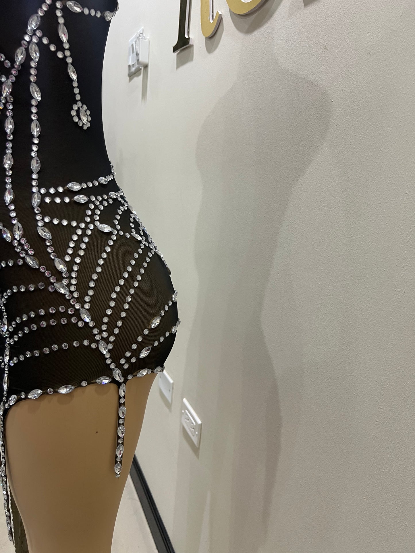 Charlotte’s Web Gemstone Mesh Dress (Black)