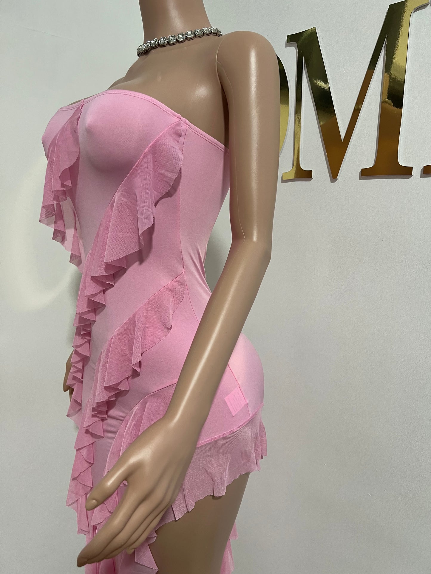 Chelsea Ruffle Dress (Pink)