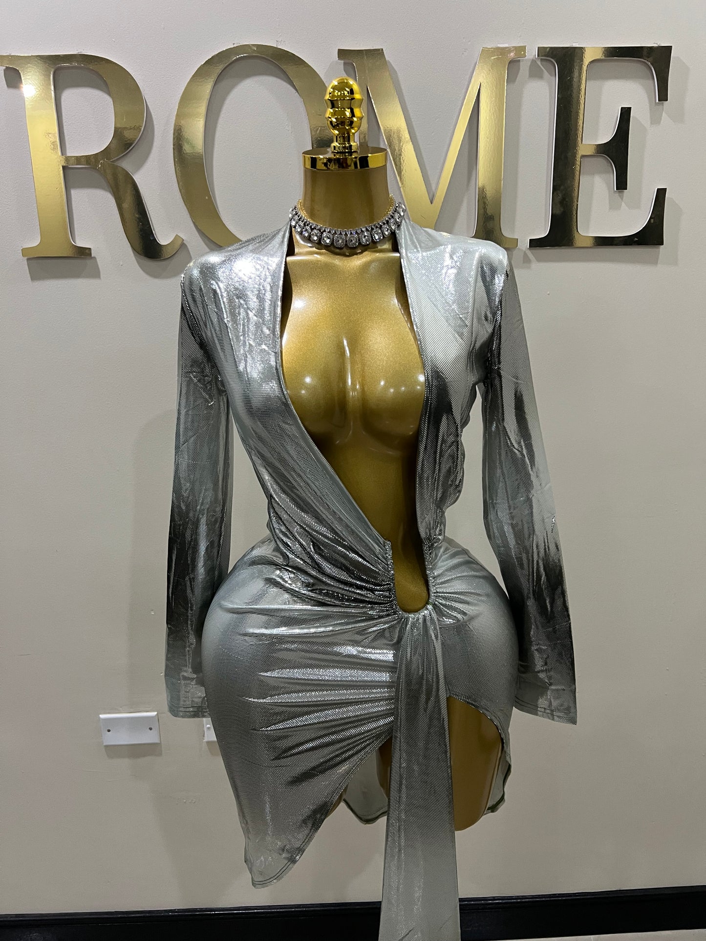 Chelsea Slay Dress (Green-silver gradient)