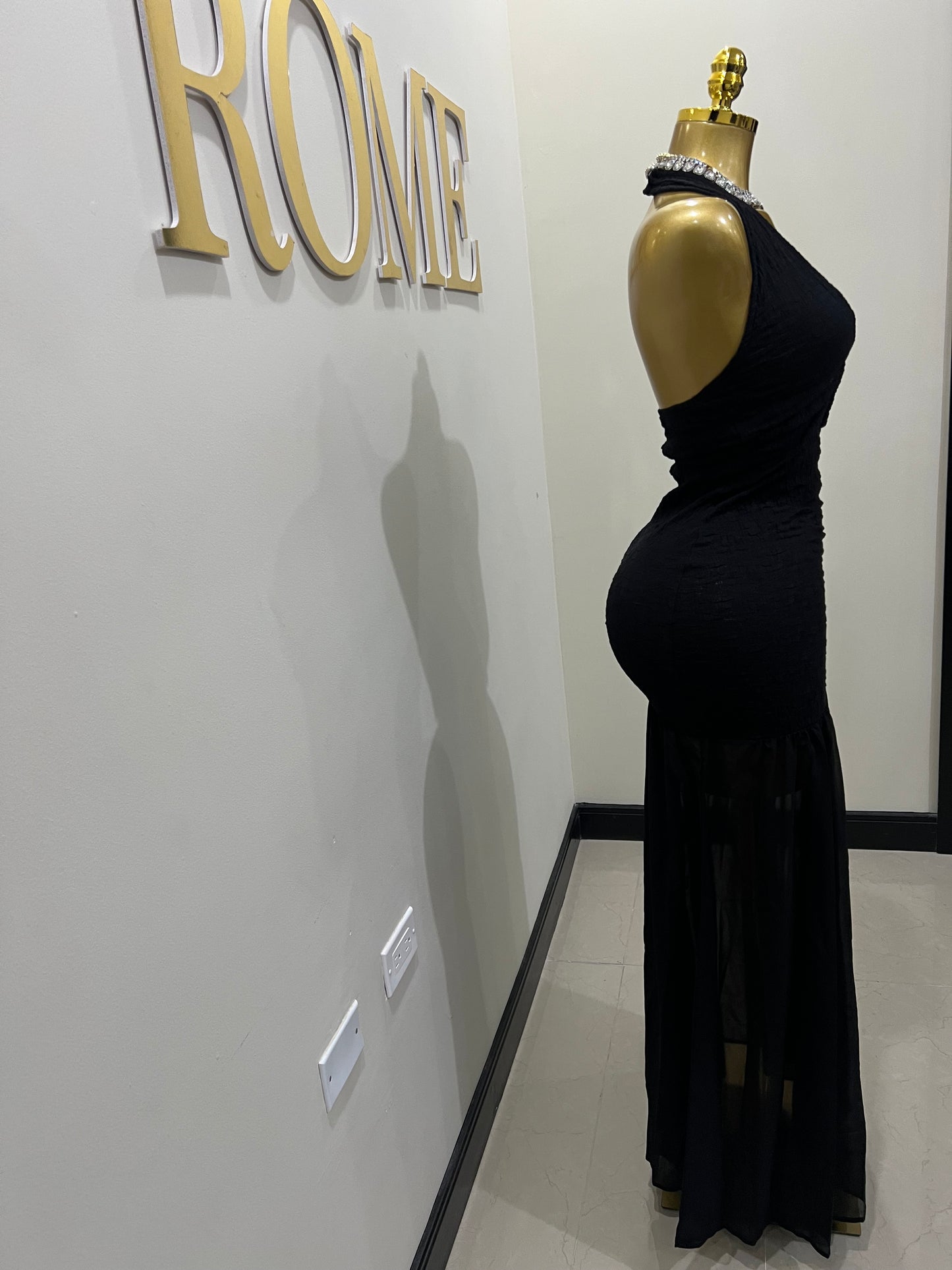 Athena Swirl Dress (Black)