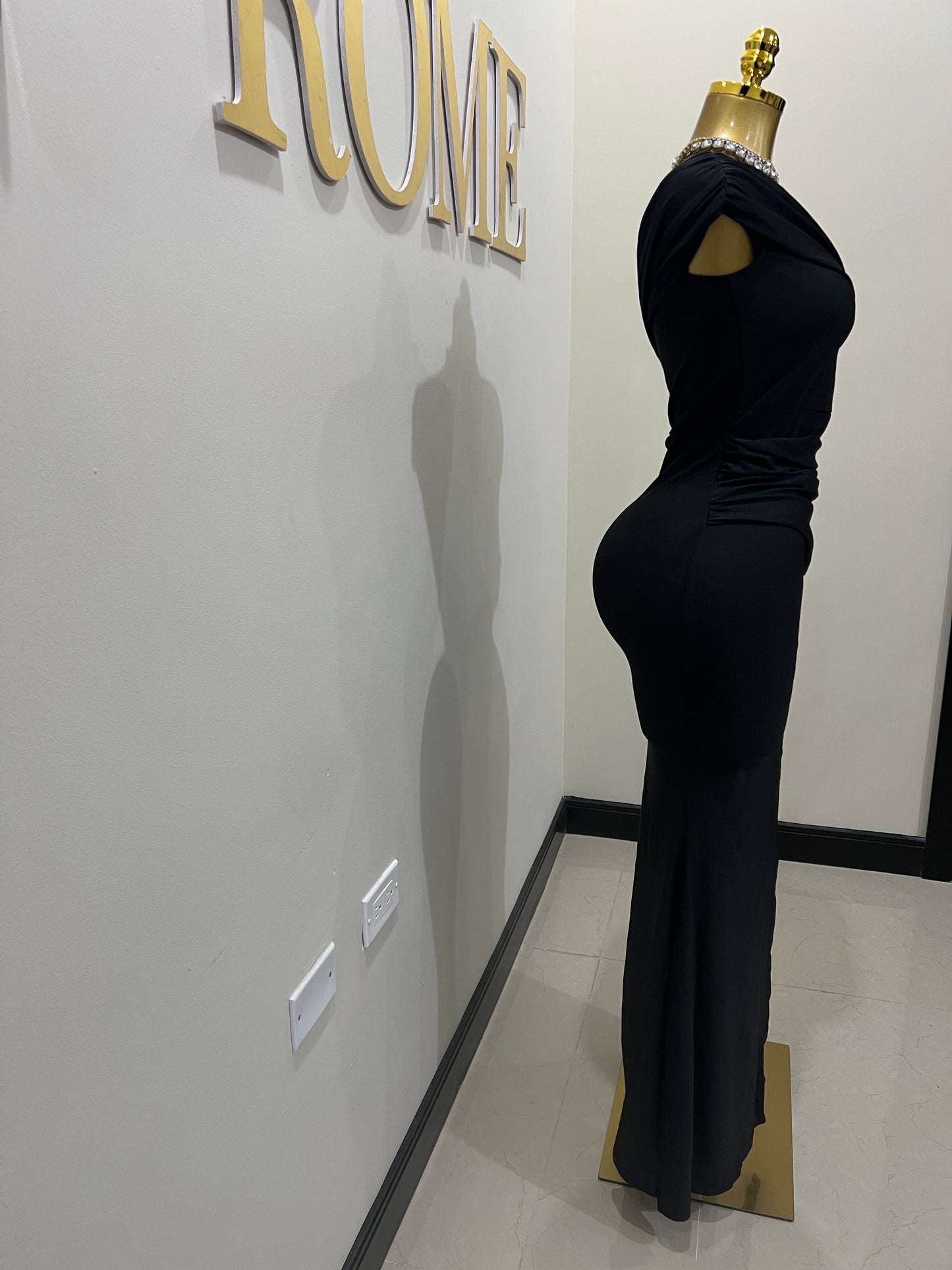 Kerry One Shoulder Dress (Black)