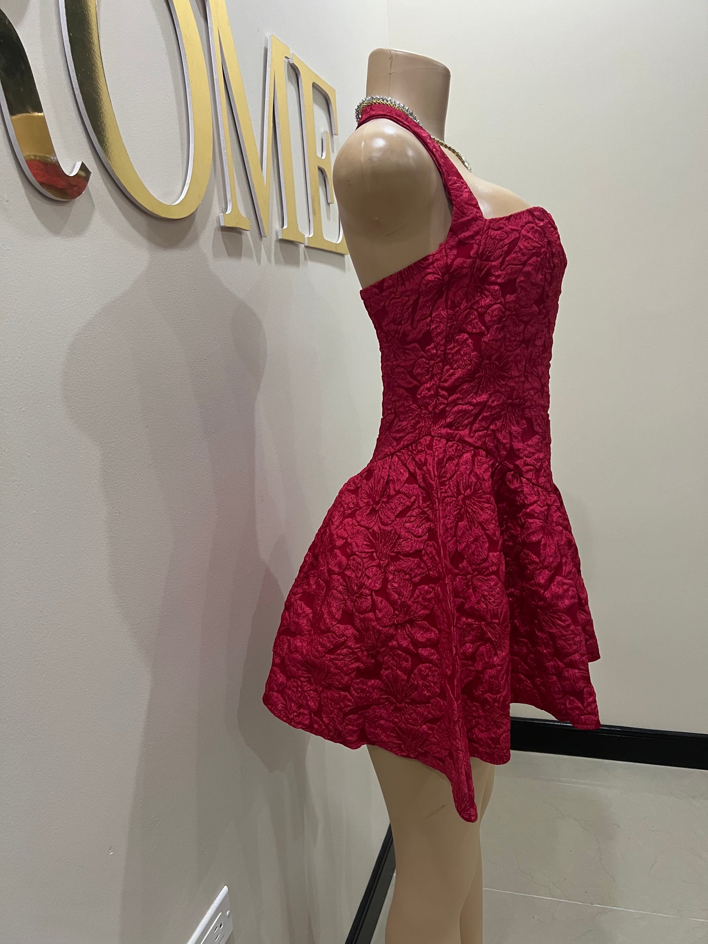 Diana Textured Dress (Red)