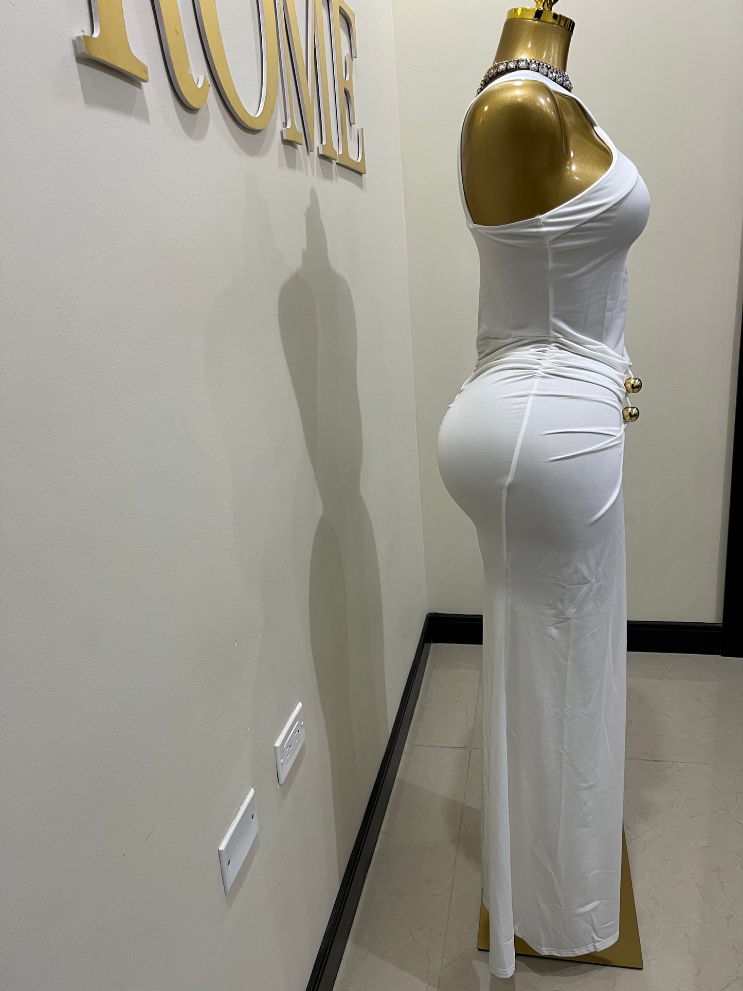 Olive Dress (White)