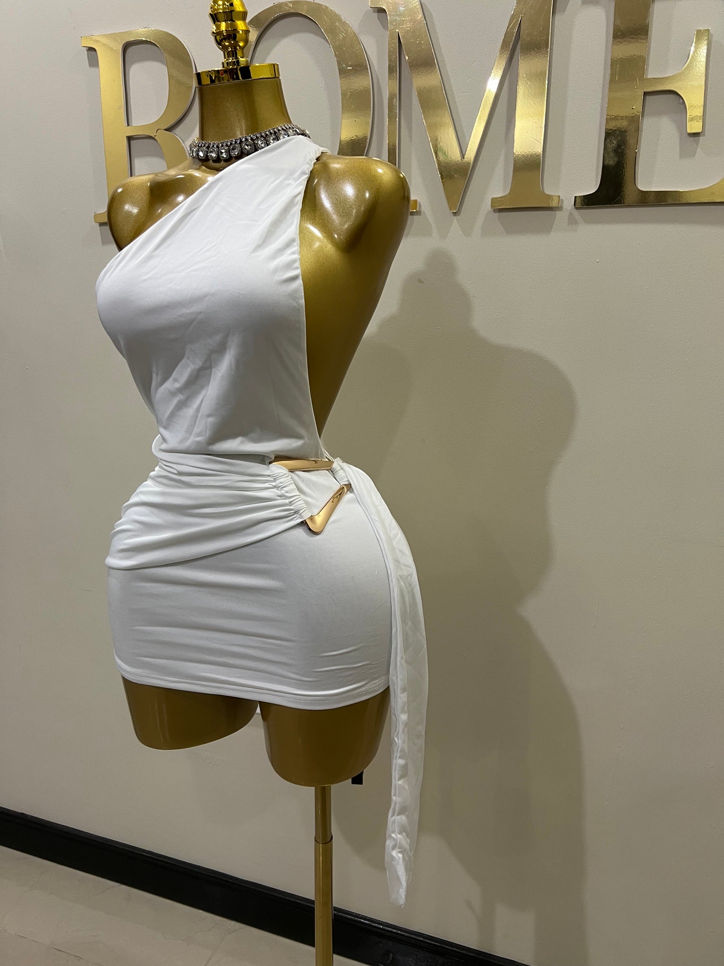 Angle Super Mini Allegra Dress (White)