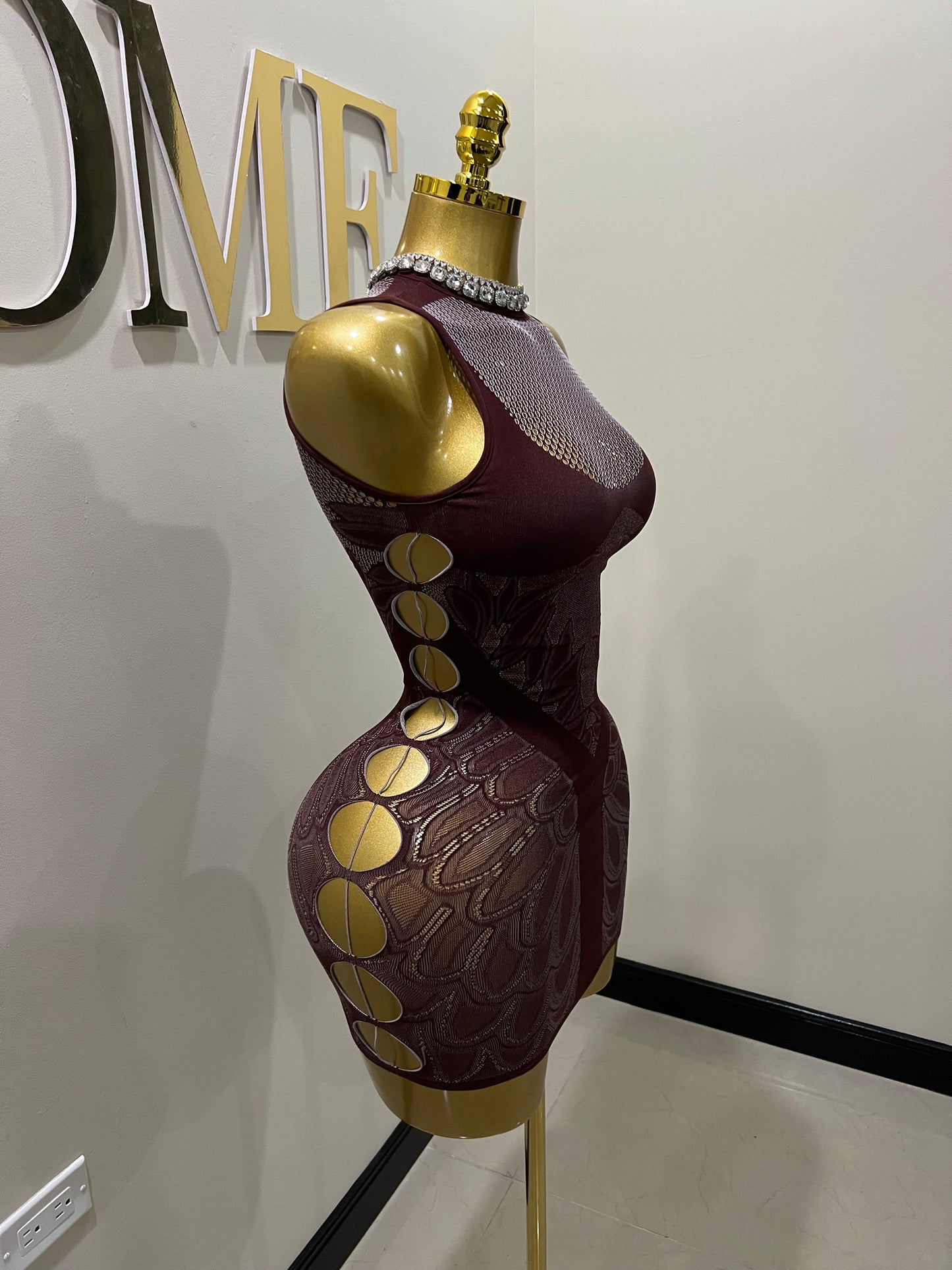 Swan Tights Dress (Brown)