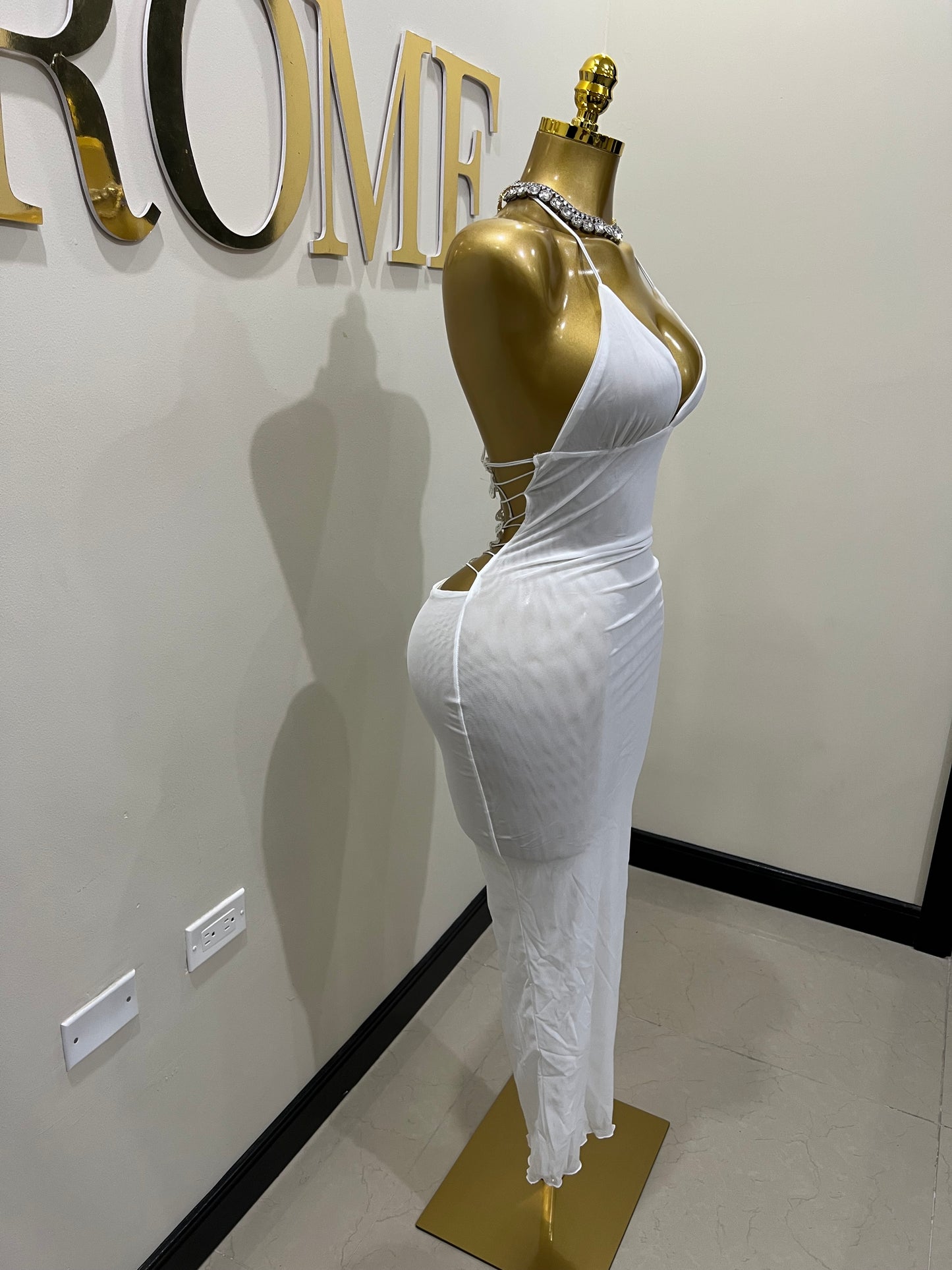 Kitty Butterfly Mesh Dress (White)