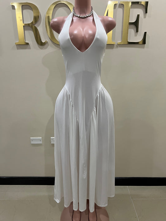 Kim Halter Diana Dress (White)