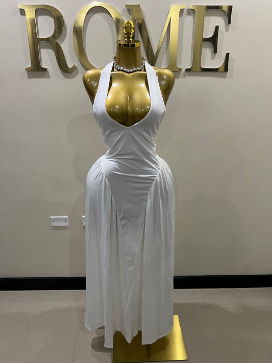 Kim Halter Diana Dress (White)