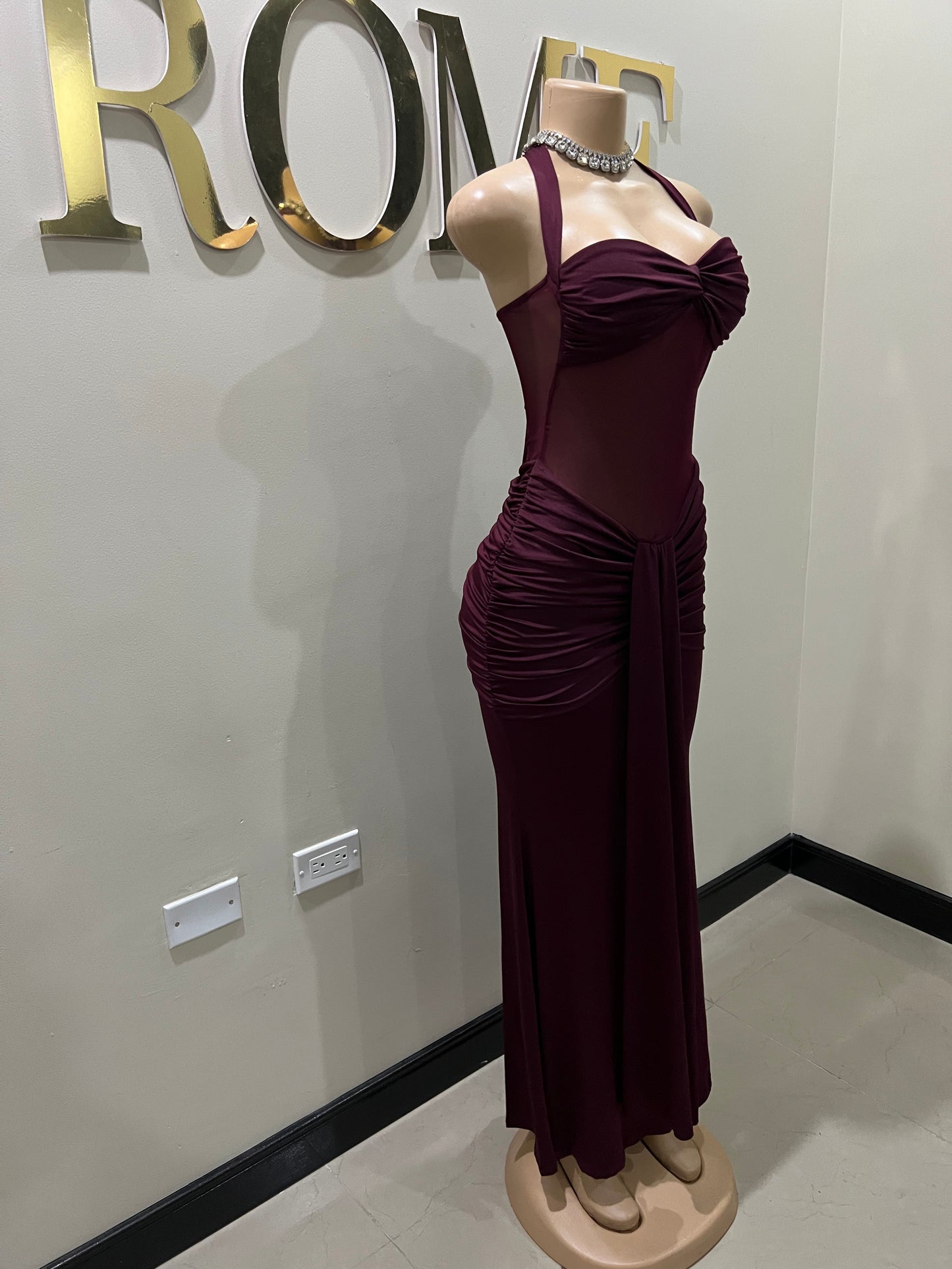 Sweetheart Nara Dress (Burgundy)
