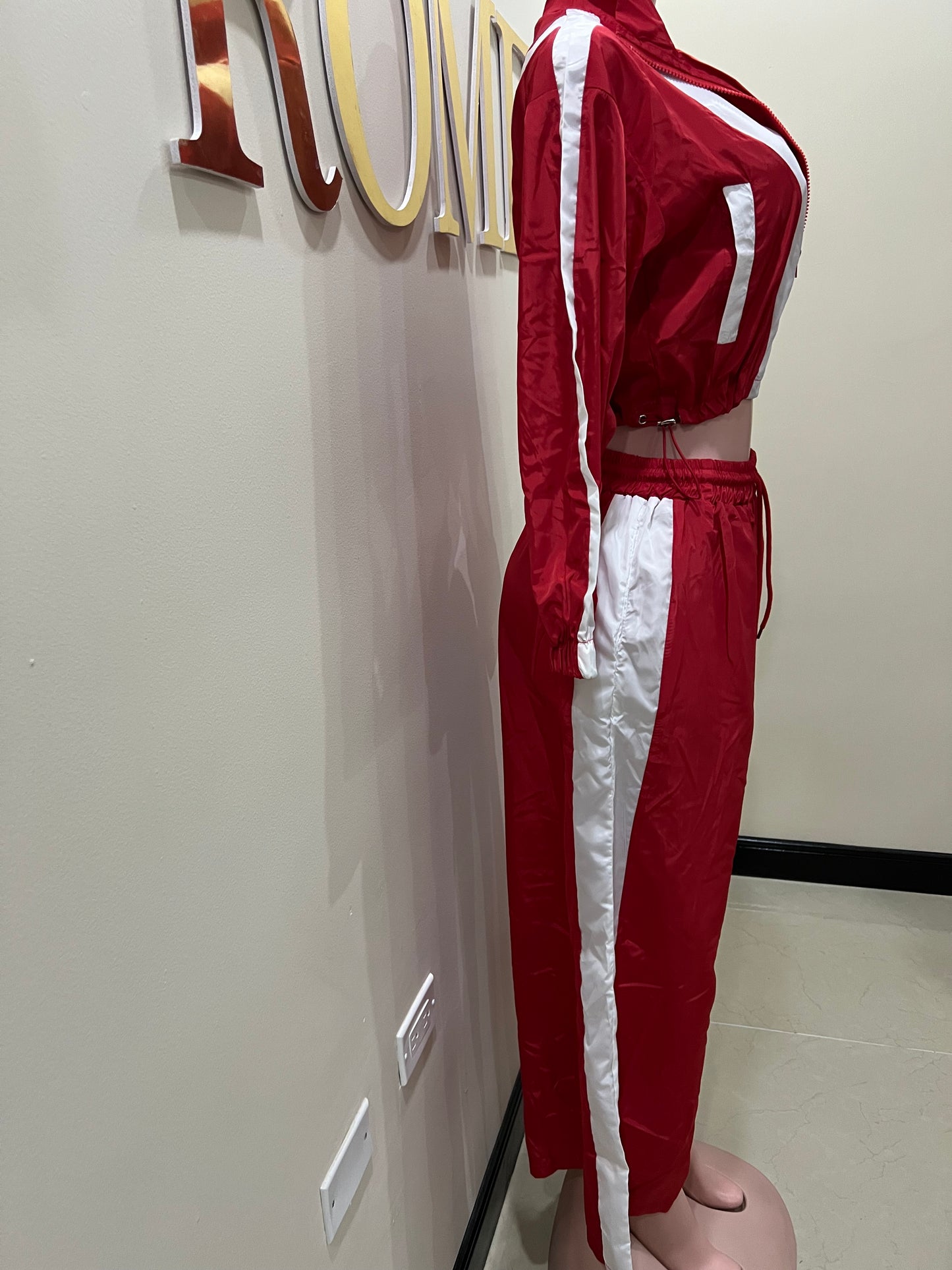 Brooklyn Tracksuit Pants Set (Red)