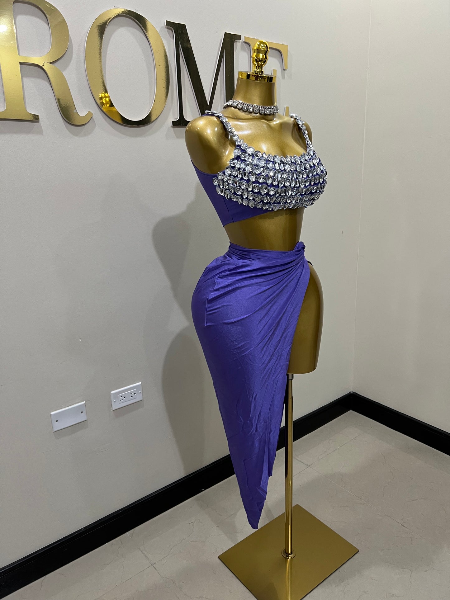 Selene Gemstone Skirt Set (Purple)