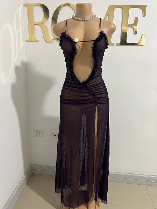 Mila Vibe Sheer Dress (Purple)