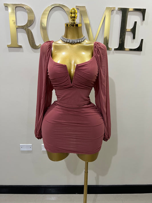 Aubrey Dress (Brick Red)