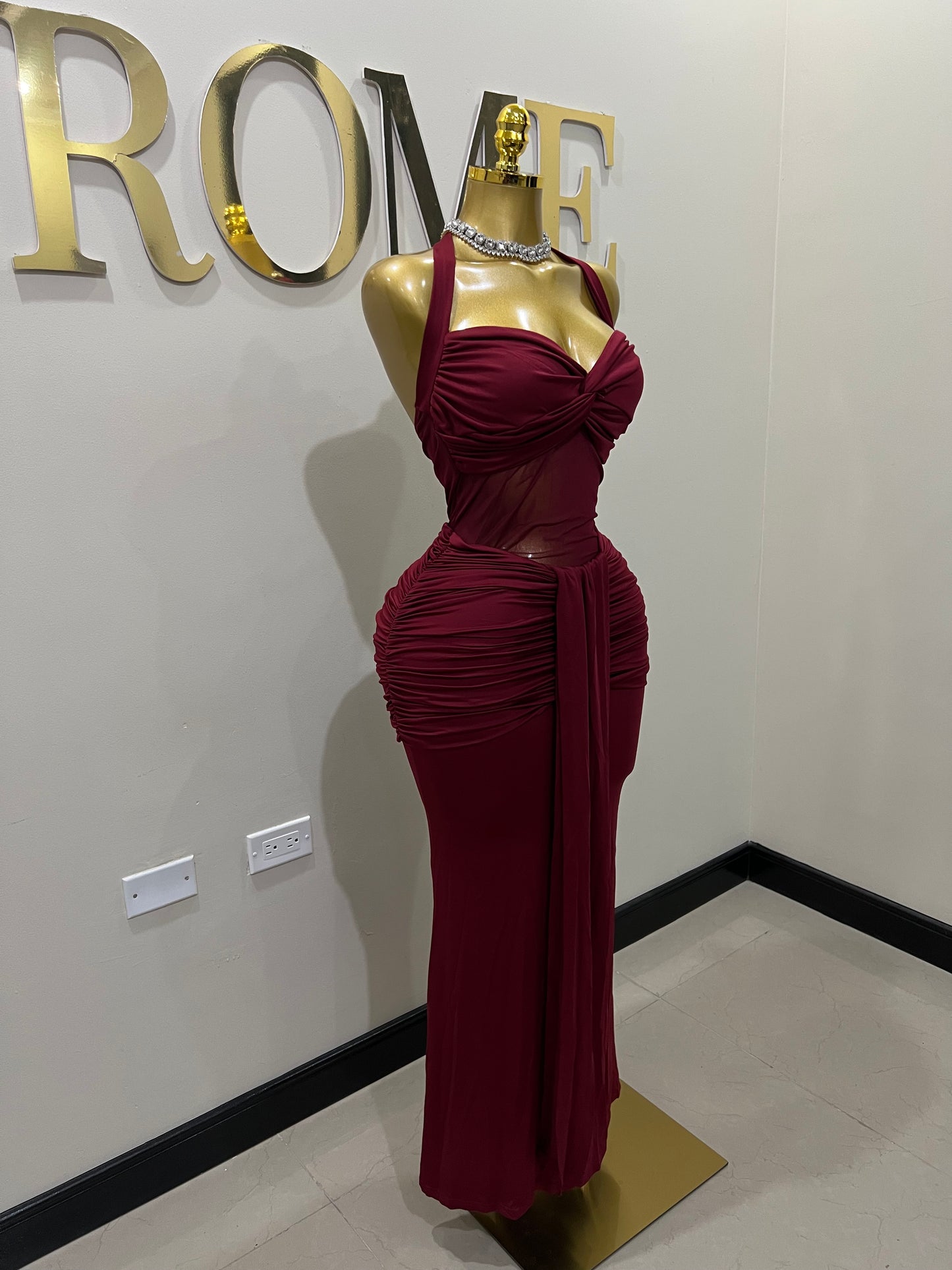 Sweetheart Nara Dress 2 (Burgundy)