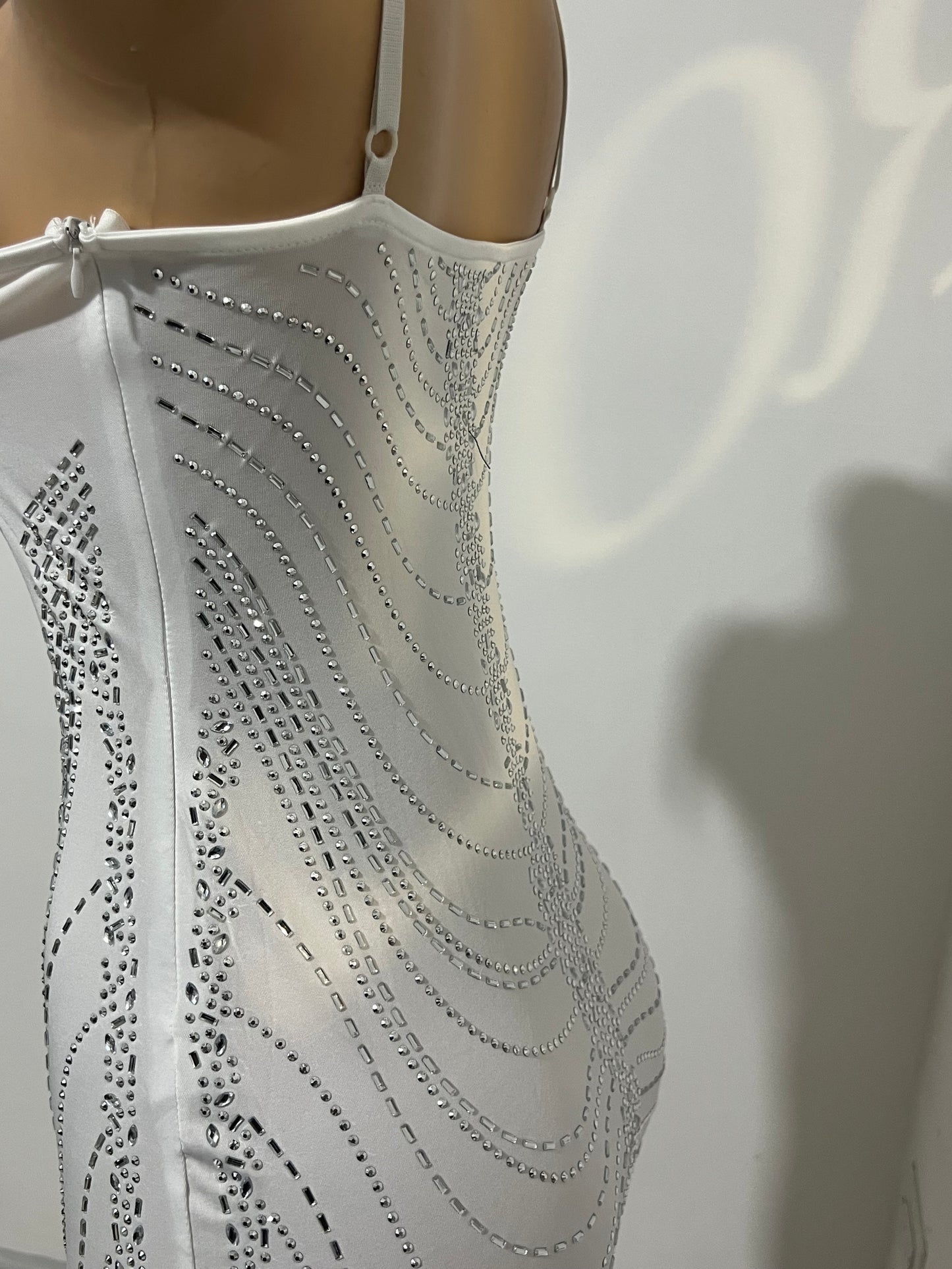Dazzle Medusa Crystal Dress (White)
