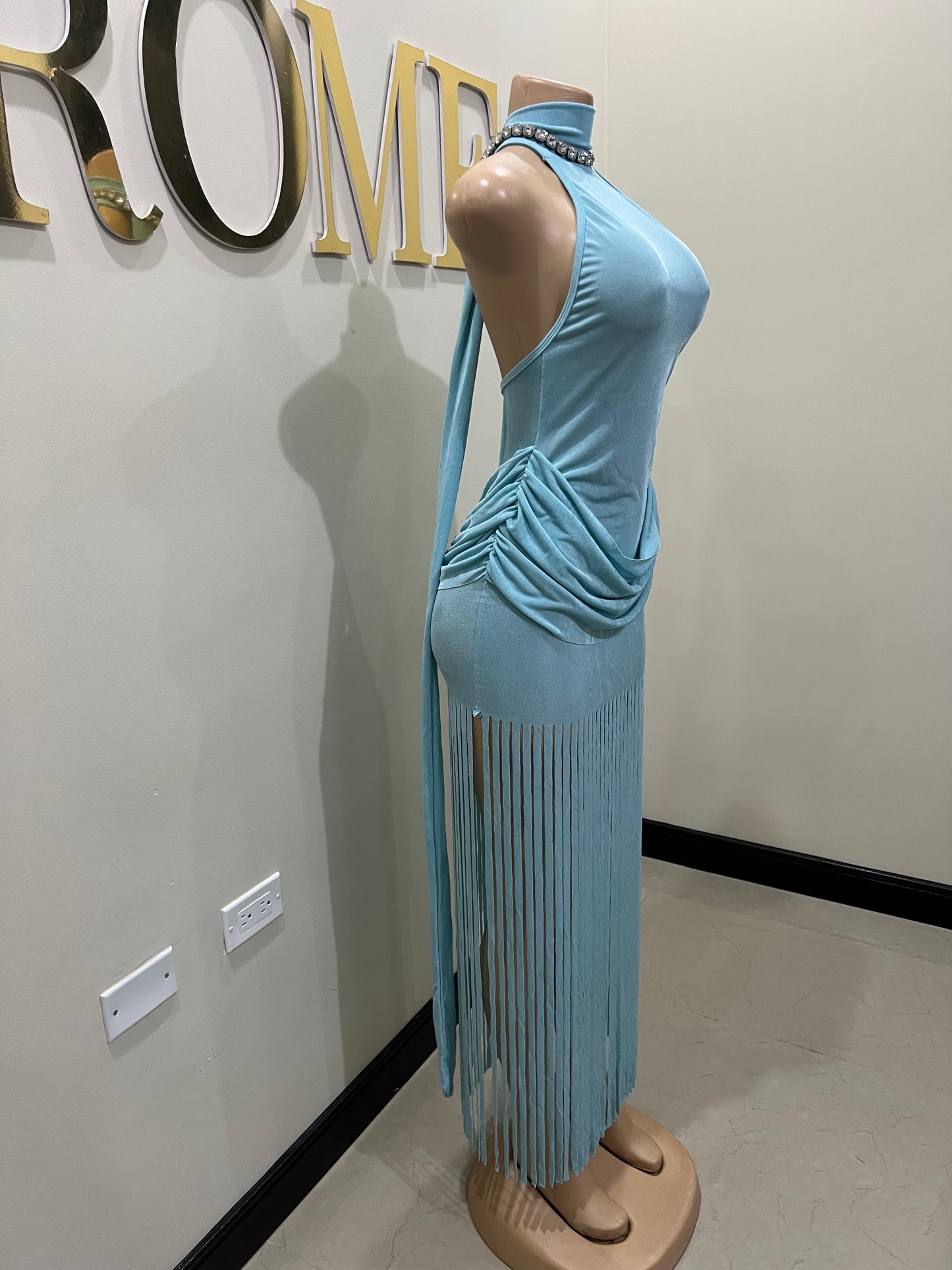 Alice Fringe Dress (Blue)