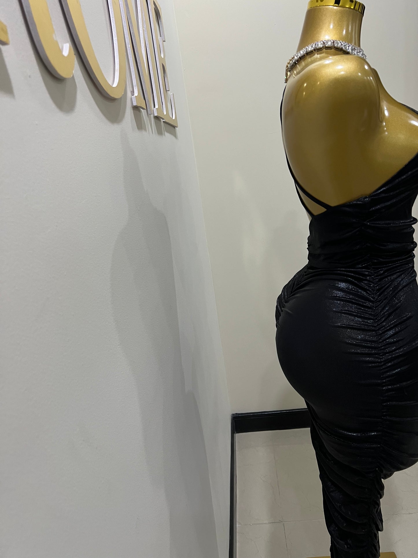 Tessa Moira Rouched Dress (Black)