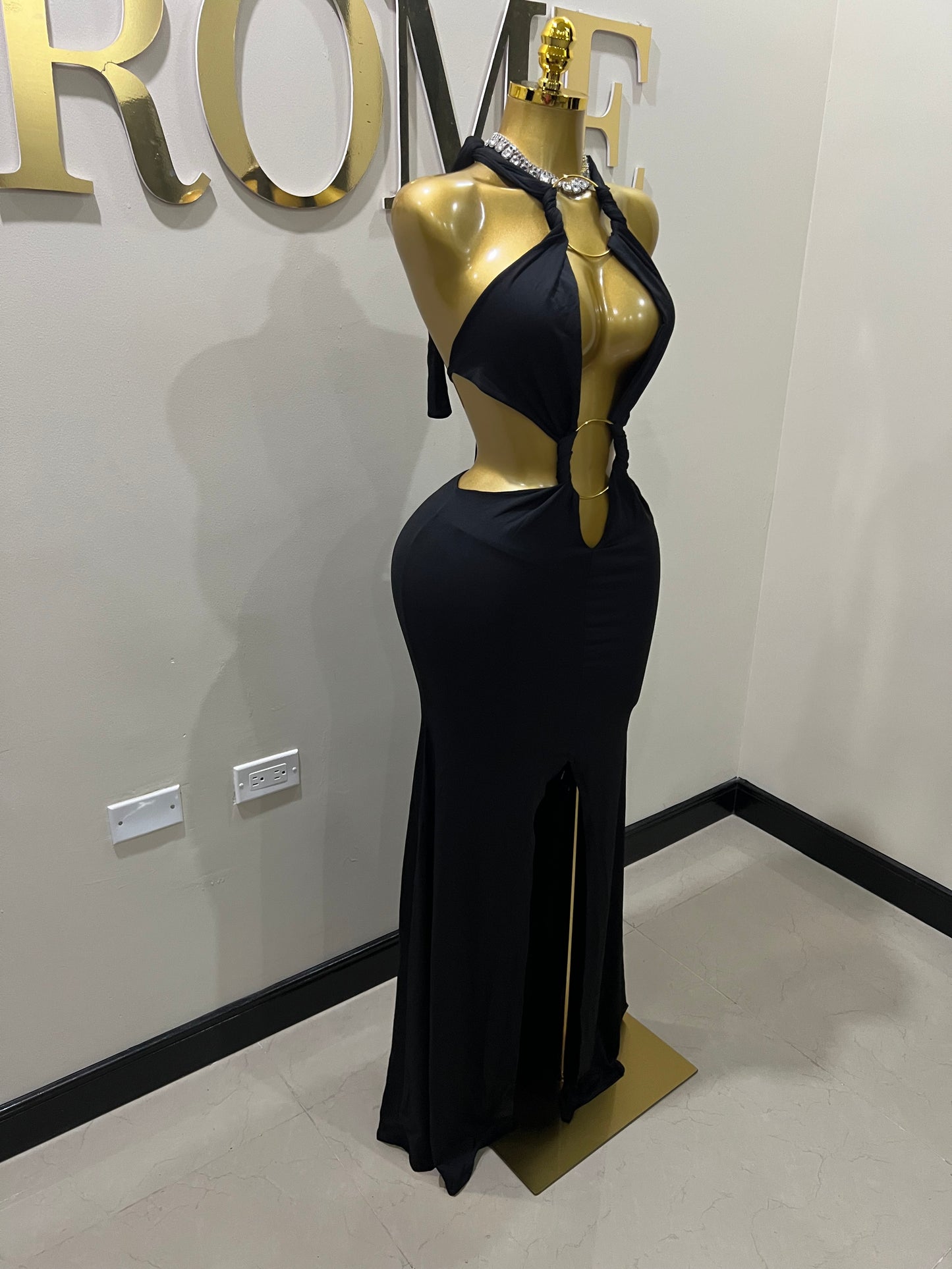 Indie Vibe Rings Dress (Black)