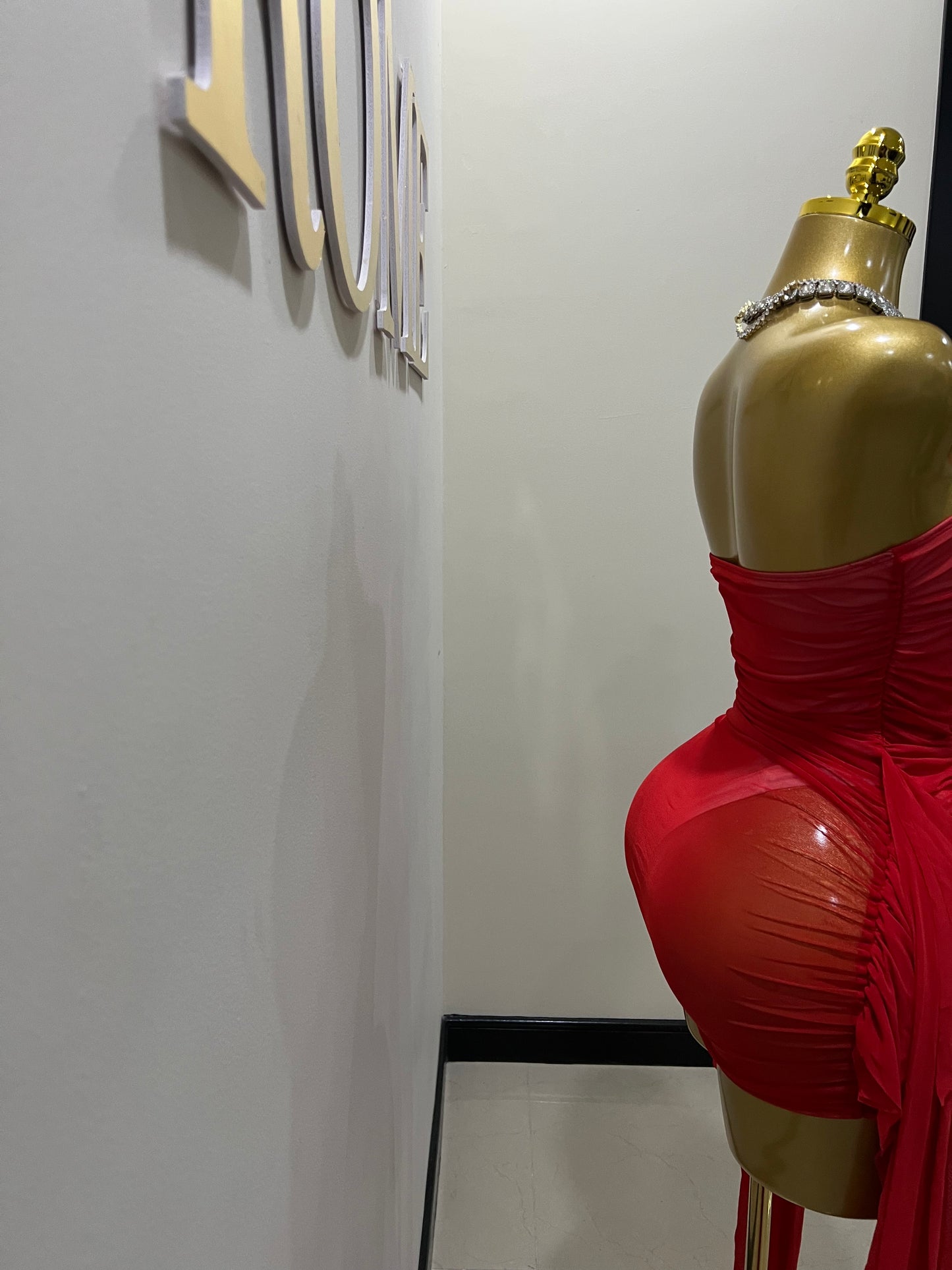 Asia Bodysuit Dress (Red)