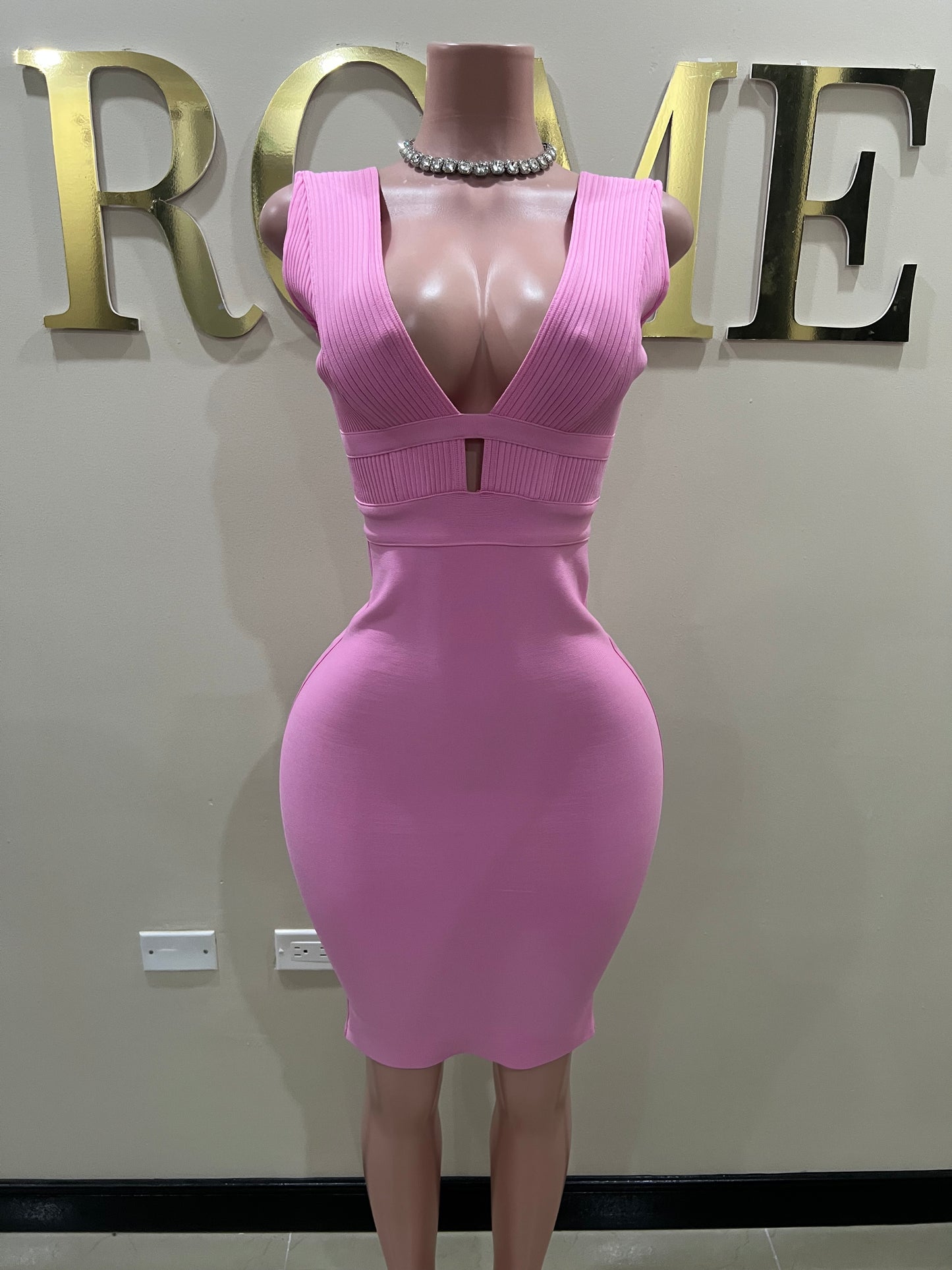 Brianna Bandage Glam Dress (Pink)