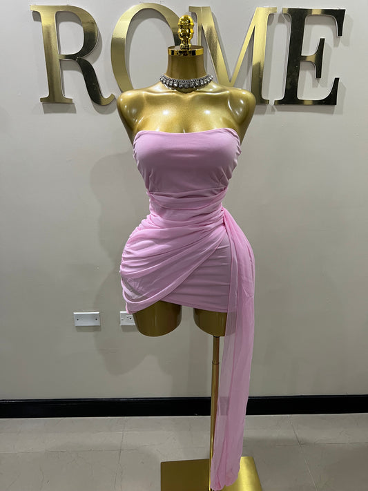 Porsha Allegra Princess Super Mini Dress (Light - Pink)