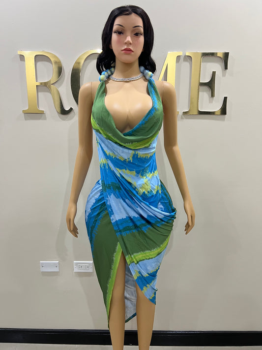 Lucia Wrap Dress (Blue)