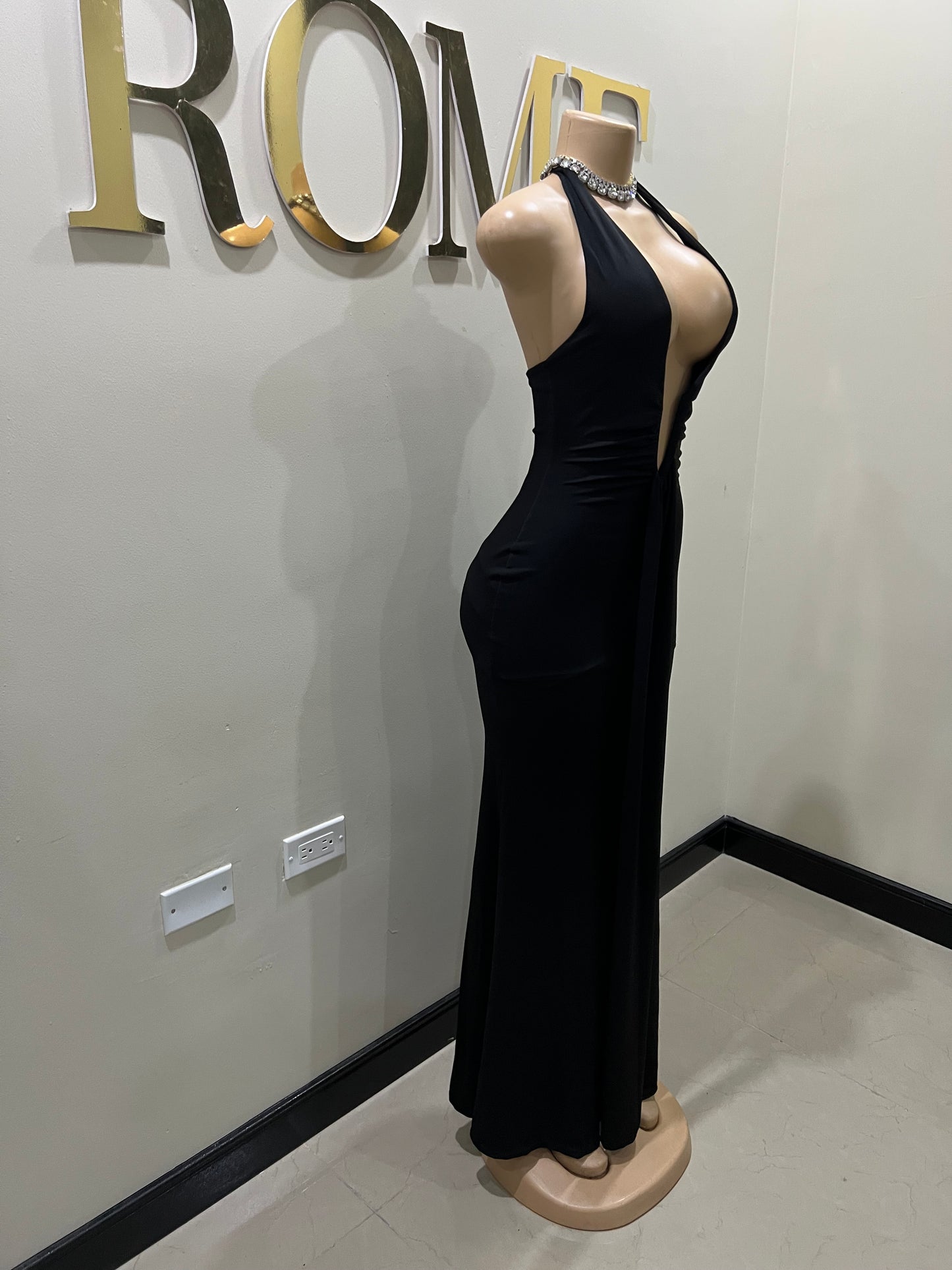 Chinelle Nara Halter Vibe Dress (Black)